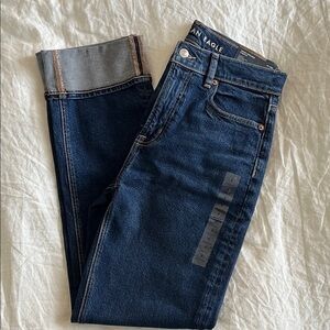 American Eagle Outfitters Dark Blue Straight Leg Jeans